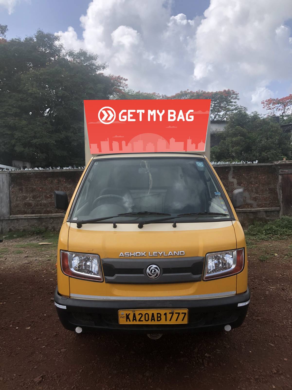 Get My Bag branded van for collection in India