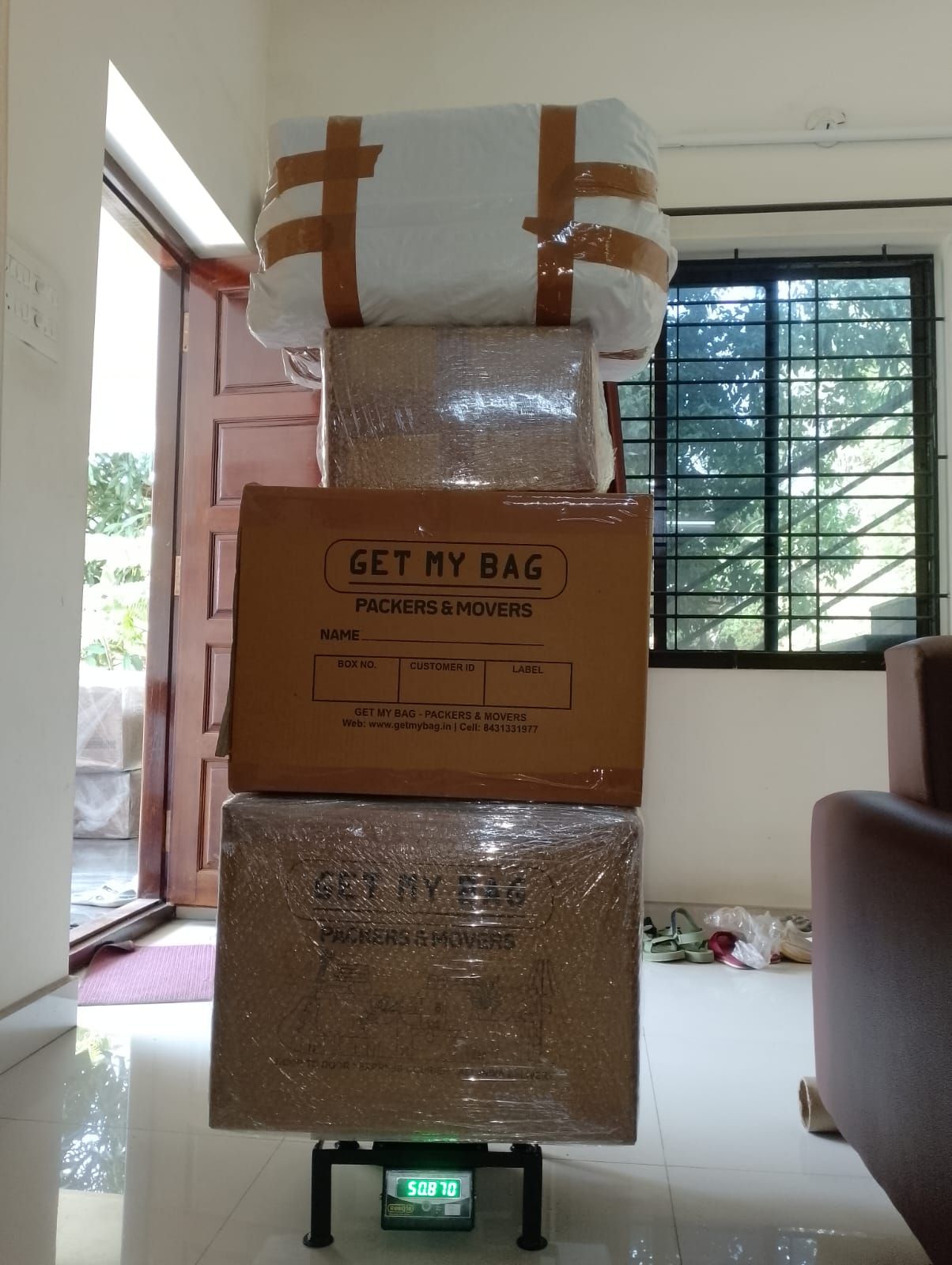 Sealed, branded cartons ready to ship